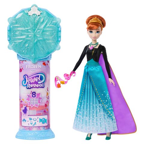 Mattel Disney Frozen Jewel Reveal Anna Fashion Doll w/ 8 Surprises Including Ge…
