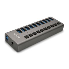 I-tec U3CHARGEHUB10 PDA/mobīlo telefonu lādētājs Universāls Pelēks AC Ātrā uzl…
