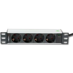 Techly I-CASE M10-4D power distribution unit (PDU) 4 AC outlet(s) 1U Black