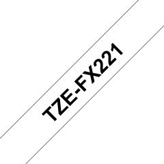 Brother TZE-FX221 этикеточная лента Черный на белом