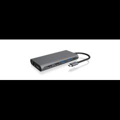 Icy Box IB-DK4050-CPD Wired USB 3.2 Gen 1 (3.1 Gen 1) Type-C Anthracite