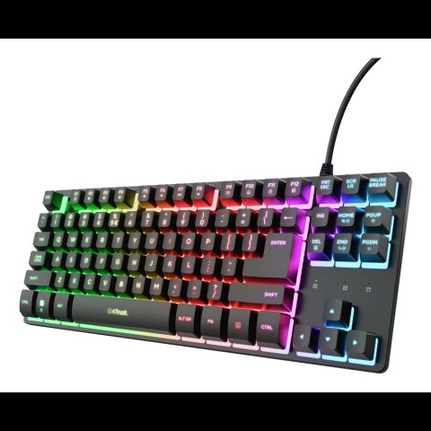 Trust GXT 833 Thado TKL tastatūra Speļu USB QWERTY Amerikāņu angļu valoda Meln…