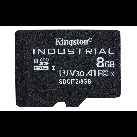 Kingston Technology 8GB microSDHC Industrial C10 A1 pSLC Card Single Pack w/o Ada…