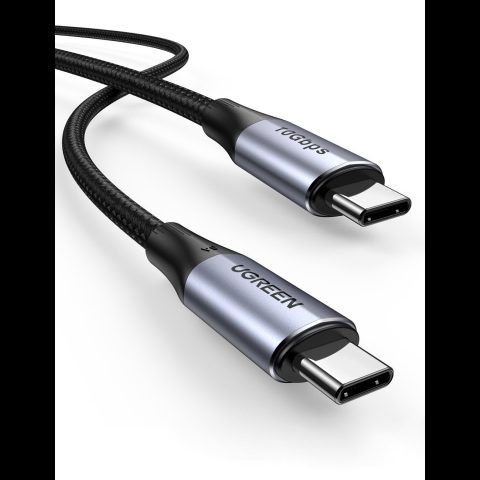 Ugreen 80150 USB kabelis USB 3.2 Gen 2 (3.1 Gen 2) USB C 10 Gbit/s 100 W Melns