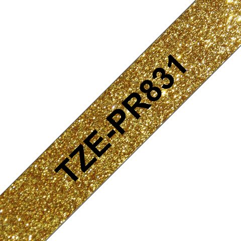 Brother TZE-PR831 marķēšanas lenta Melns uz zelta