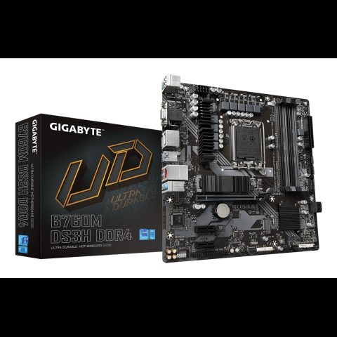 Gigabyte B760M DS3H DDR4 mātes plate Intel B760 Express LGA 1700 mikro ATX