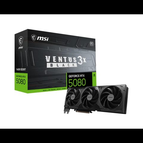 MSI VENTUS GEFORCE RTX 5080 16G 3X OC BLACK video karte NVIDIA 16 GB GDDR7
