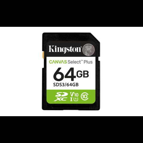 Kingston Technology Canvas Select Plus Gen3 64 GB SD UHS-I Класс 10