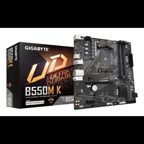 Gigabyte B550M K mātes plate AMD B550 Ligzda AM4 mikro ATX