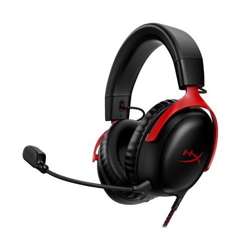 HyperX Cloud III – spēļu austiņas (melnā un sarkanā krāsā)