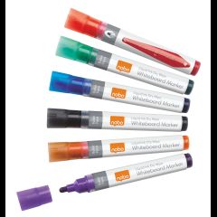 Nobo Liquid Ink Whiteboard Pens Bullet Tip 6 blister-pack