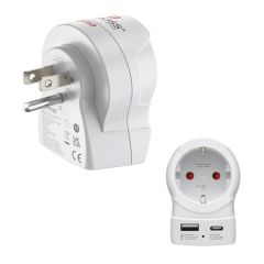 Hama EU to US elektriskās kontaktdakšas adapters B tips C tipa (Europlug) + F…