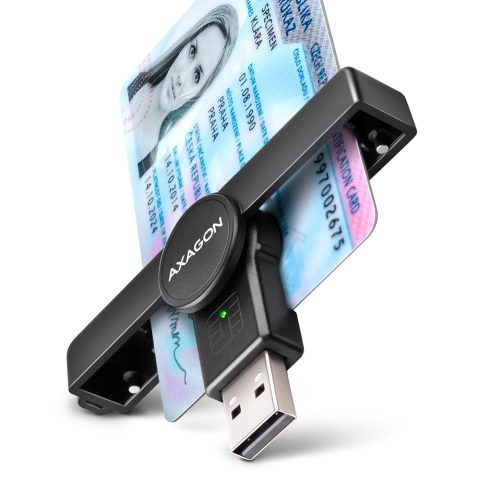 Axagon CRE-SMPA viedkaršu nolasītājs Iekštelpas USB USB 2.0 Melns