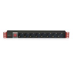 Techly I-CASE STRIP-81UD блок распределения питания 8 розетка(и) 1U Черный