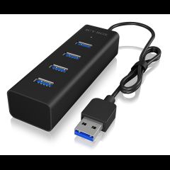 Icy Box IB-HUB1409-U3 USB 3.2 Gen 1 (3.1 Gen 1) Type-A 5000 Mbit/s Black