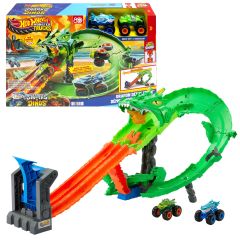 Mattel Hot Wheels Monster Trucks Sharks vs. Dinos Dragon Destruction Playset &…