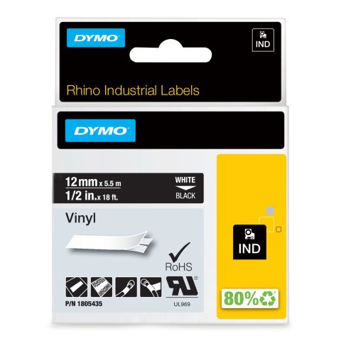 Dymo 1805435 этикеточная лента Белый на черном