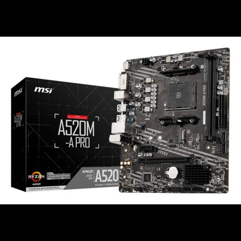 MSI A520M-A PRO материнская плата AMD A520 Разъем AM4 Микро ATX