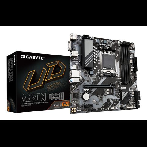 Gigabyte A620M DS3H mātes plate AMD A620 AM5 pieslēgvieta mikro ATX