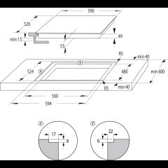 Gorenje GI6432BSCE Melns Iebūvēts 59 cm Zonas indukcijas plīts 4 zone(s)