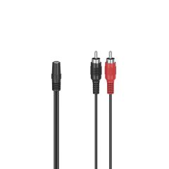 Hama 00205186 audio cable 0.1 m 2 x RCA 3.5mm Black