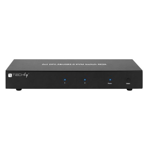 Techly IDATA DP-KVM2 (KVM) tastatūras/video/peļu pārslēgšanas mehānisms Melns