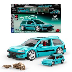 Mattel Brick Shop Hot Wheels Custom ’90 Honda Civic EF Building Toy Kit (248 Pi…