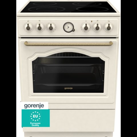 Gorenje GECS6B70CLI Freestanding cooker Ceramic hob Beige
