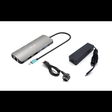 I-tec Metal USB-C Nano 2x Display Docking Station with PD 100 W + Charger 100W