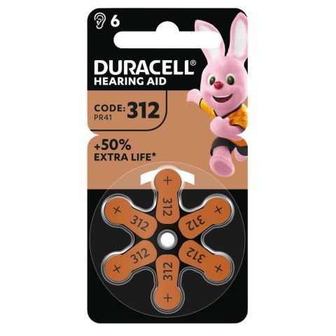 Easy Duracell Батерия цинково въздушна ZA312 6 бр. бутонни за слухов апарат в…