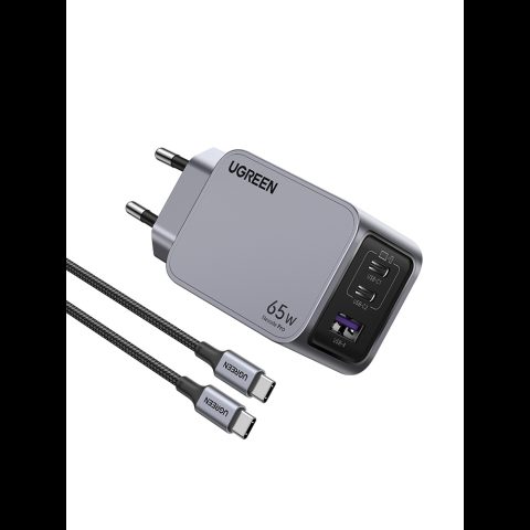 Ugreen 25871 PDA/mobīlo telefonu lādētājs Universāls Pelēks AC Ātrā uzlāde Iekš…