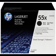 Hewlett Packard (HP) HP 55X 2-pack High Yield Black Original LaserJet Toner Cartridges