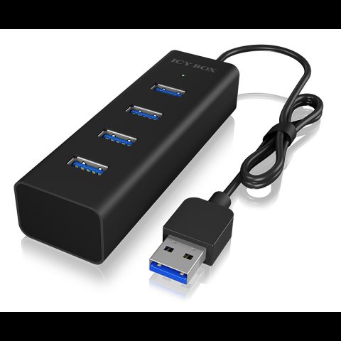 Icy Box IB-HUB1409-U3 USB 3.2 Gen 1 (3.1 Gen 1) Type-A 5000 Мбит/с Черный