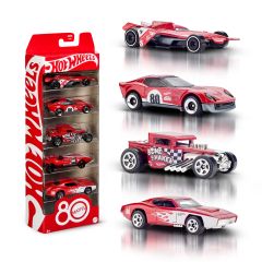 Hot Wheels Core Mattel 80th Anniversary 5-Pack of 1:64 Scale Toy Cars with Collecti…
