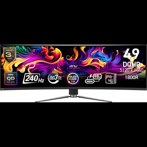 MSI MPG 491CQPX QD-OLED computer monitor 124.5 cm (49") 5120 x 1440 pixels D…