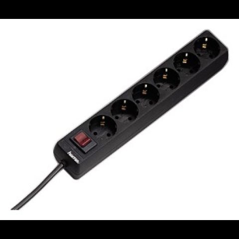 Hama 00030394 сетевой фильтр Черный 6 розетка(и) 230 V 1