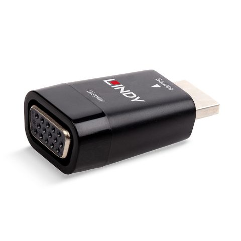 Lindy 38194 kabeļu spraudņu pāreja HDMI Type A (Standard) VGA Melns