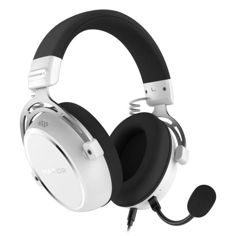 Hator HYPERGANG 3 Hi-Res Austiņas Vadu Speļu USB Type-C / USB Type-A Balts