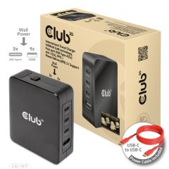 Club 3D CLUB3D CAC-1917 PDA/mobīlo telefonu lādētājs Universāls Melns AC Ātrā uz…