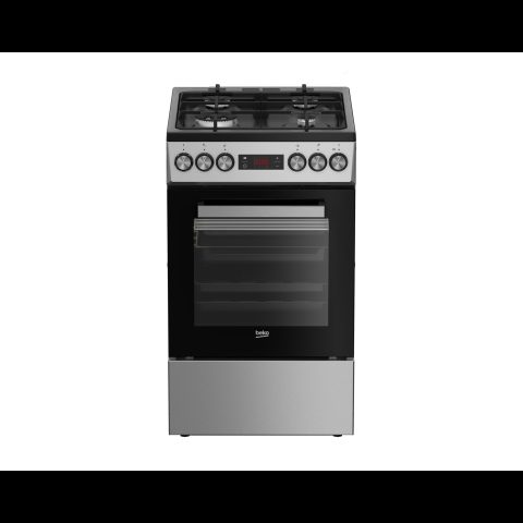 Beko FSM51332DXDT Brīvi stāvoša plīts Elektrisks Gāzes Nerūsējošs tērauds