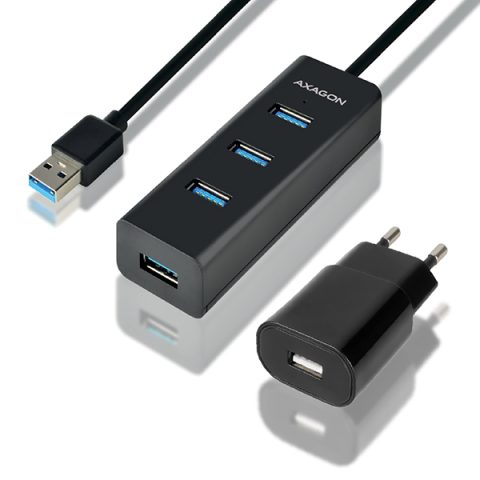 Axagon HUE-S2BP хаб-разветвитель USB 3.2 Gen 1 (3.1 Gen 1) Type-A 5000 Мбит/с Ч…