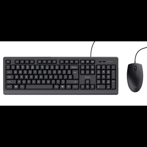 Trust TKM-250 tastatūra Pele iekļauta Birojs USB QWERTZ Vācu Melns