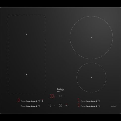 Beko HII 64730 UFT Black Built-in 60 cm Zone induction hob 4 zone(s)