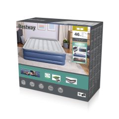 Bestway Tritech Air Mattress Queen with Built-in AC Pump and Antimicrobial Coati…
