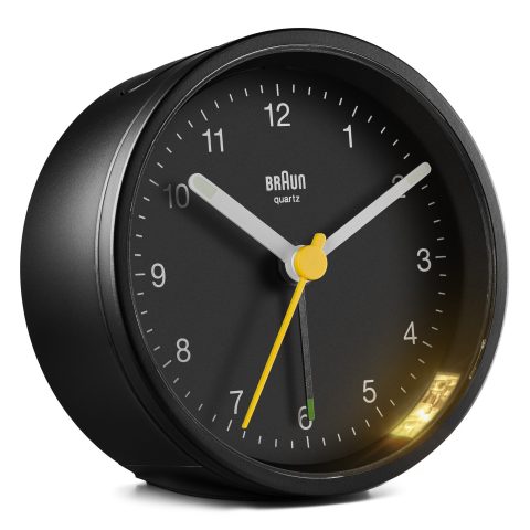 Braun BC12 Kvarca modinātājpulkstenis Melns