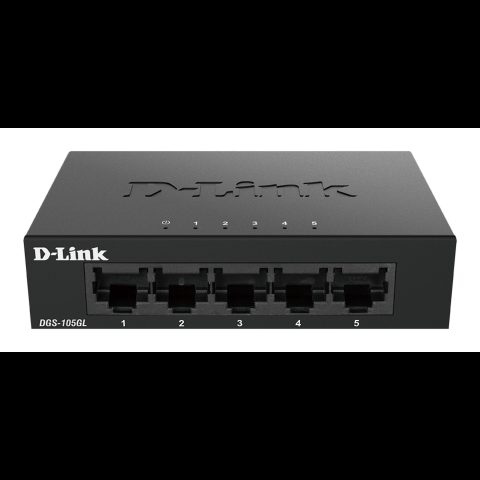 D-Link DGS-105GL Неуправляемый Gigabit Ethernet (10/100/1000) Настольный Черный