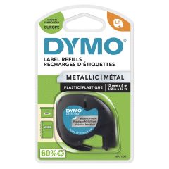 Dymo S0721730 этикеточная лента Черный на металлике