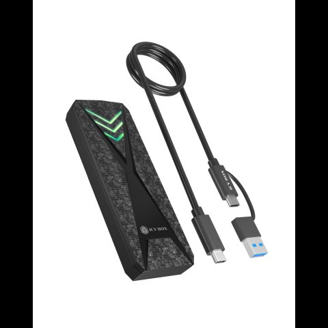 SONIC ICY BOX Spade Case 1805 SSD diska korpuss Melns M.2