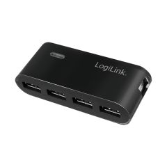 LogiLink UA0085 interfeisa centrmezgls USB 2.0 Type-A 480 Mbit/s Melns