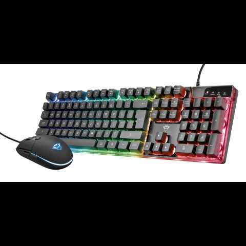 Trust GXT 838 Azor tastatūra Pele iekļauta Speļu USB Melns